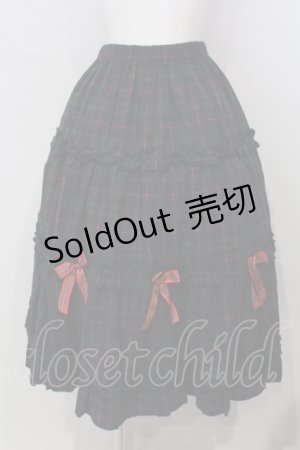 画像: Nile Perch / リボンチェックスカラップスカート  グリーン O-25-04-28-016-LO-SK-OW-OS