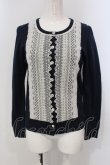 画像1: Jane Marple / ソフト天竺とチュールレースのカーディガン M ネイビー O-25-04-28-023-JM-TO-OW-OS (1)