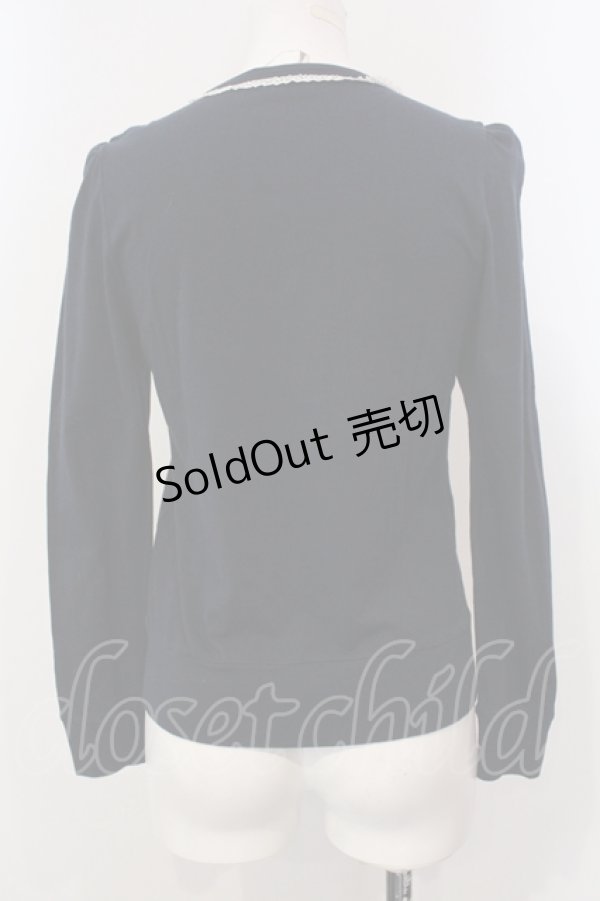 画像4: Jane Marple / ソフト天竺とチュールレースのカーディガン M ネイビー O-25-04-28-023-JM-TO-OW-ZT465 (4)