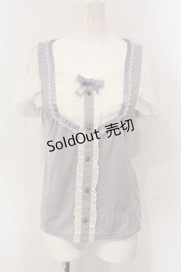 画像1: axes femme / 花柄切替プルオーバー  ラベンダー O-25-04-29-025-AX-TO-IG-OS (1)