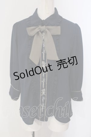 画像: axes femme POETIQUE / バラメッセージ刺繍ブラウス  ネイビー O-25-04-29-026-AX-BL-IG-OS