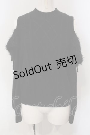 画像: Rojita / ケーブル肩開きニット F クロ O-25-04-29-033-LO-TO-YM-ZT084