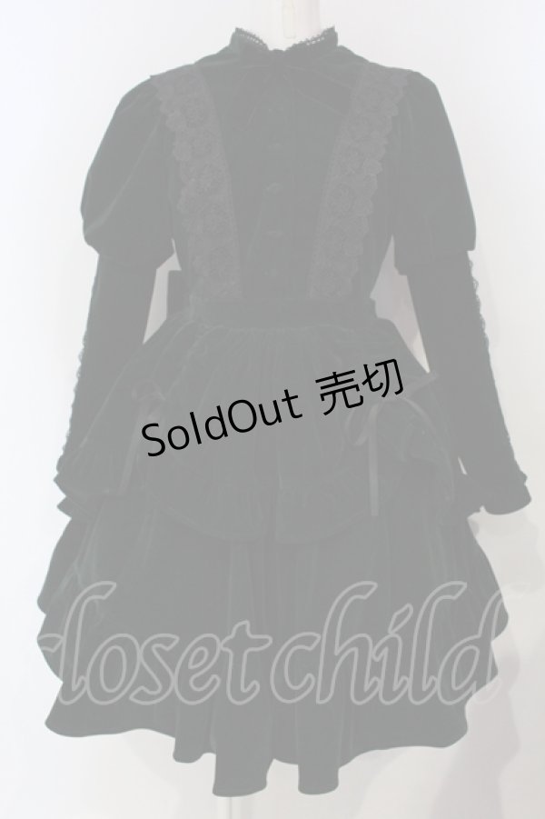 画像1: axes femme kawaii / ベルベットドールワンピース M グリーン O-25-04-29-004-AX-OP-OW-OS (1)