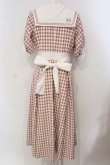画像4: Maison de FLEUR Petite Robe canon / セーラーカラーギンガムワンピース  サーモン O-25-04-29-051-PU-OP-IG-OS (4)