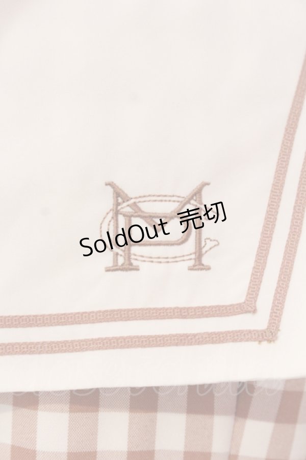 画像5: Maison de FLEUR Petite Robe canon / セーラーカラーギンガムワンピース  サーモン O-25-04-29-051-PU-OP-IG-ZT321 (5)