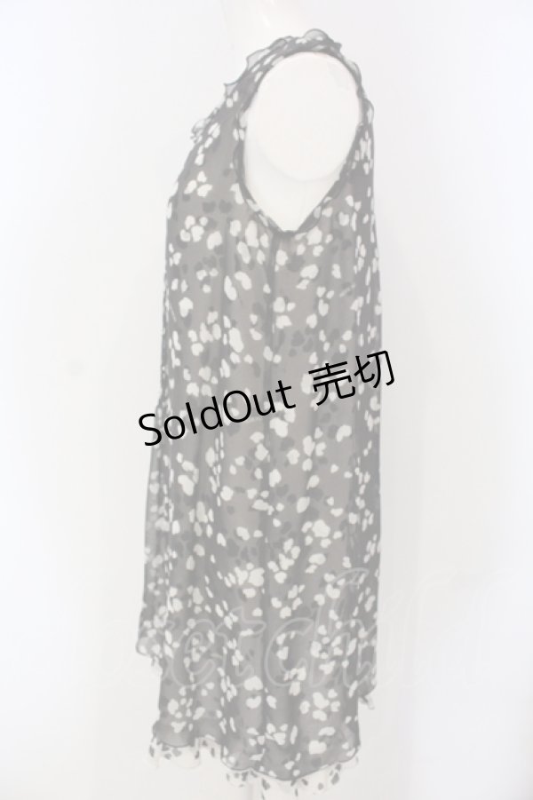 画像3: INGEBORG / レオパードシフォンワンピース 9 クロ×シロ O-25-04-29-069-LO-OP-IG-ZI (3)