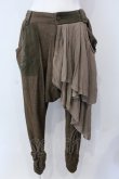 画像1: Ozz Croce / イレギュラーギャザーサルエルパンツ  カーキブラウン O-25-04-29-081-OO-PA-IG-OS (1)