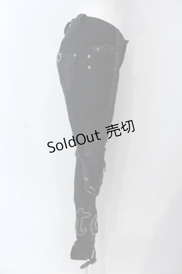 画像2: Ozz Croce / ベルテッドレースアップパンツ  ブラック O-25-04-29-083-OO-PA-IG-OS (2)