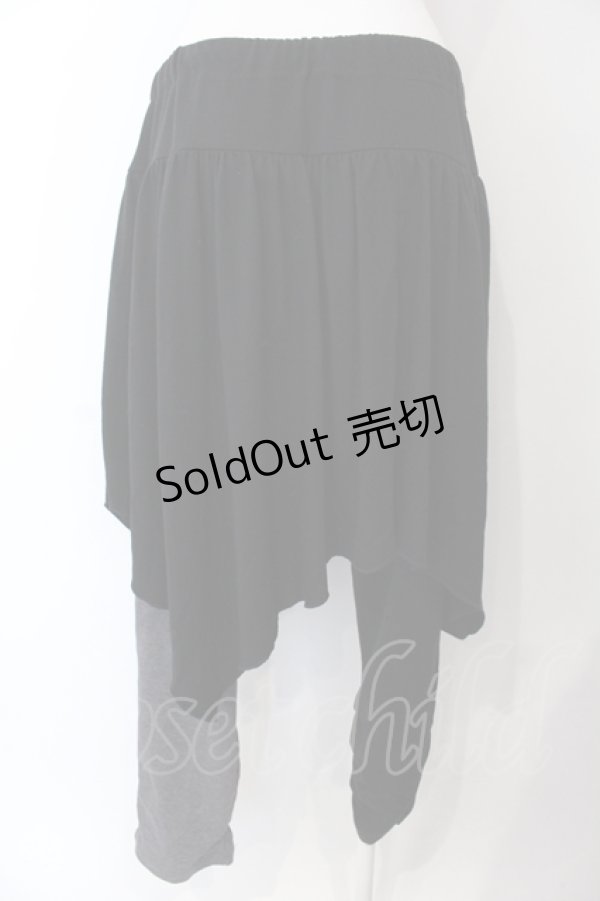 画像3: ALGONQUINS / バイカラーイレギュラーカットパンツ  ブラック×グレー系 O-25-04-29-085-AL-PA-IG-OS (3)