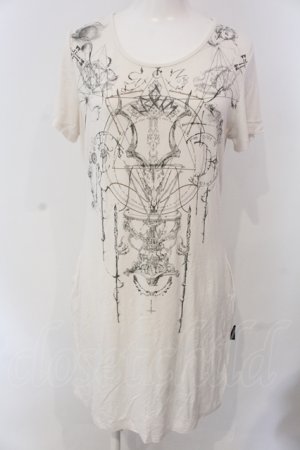 画像: Ozz Croce / サイドギャザーロングTシャツ  アイボリー O-25-04-29-088-OO-TO-IG-OS
