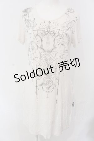 画像: Ozz Croce / サイドギャザーロングTシャツ  アイボリー O-25-04-29-088-OO-TO-IG-OS