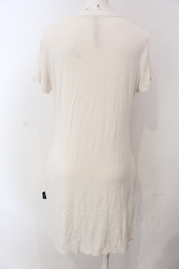 画像3: Ozz Croce / サイドギャザーロングTシャツ  アイボリー O-25-04-29-088-OO-TO-IG-OS (3)