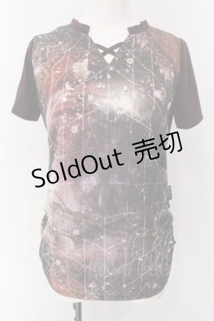 画像: Ozz Croce / 転写VネックTシャツ  ワイン O-25-04-29-091-OO-TS-IG-OS