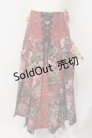画像: Qutie Frash / リボン袴コルセット  レッド O-25-04-29-017-QU-SK-OW-OS