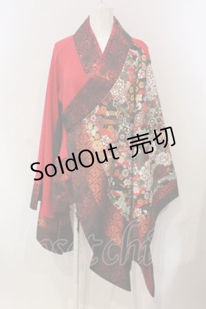 画像: Qutie Frash / 着物カーデ  レッド O-25-04-29-019-QU-TO-OW-OS