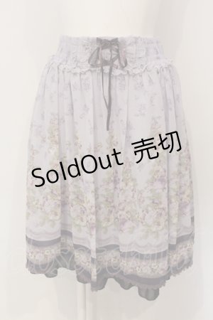 画像: axes femme / 転写風花柄ハイウエストスカート M ラベンダー O-25-04-29-024-AX-SK-IG-OS