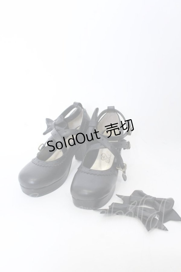 画像1: metamorphose / クロスストラップヒールシューズ S クロ O-25-04-30-036-ME-SH-IG-ZT-K003 (1)