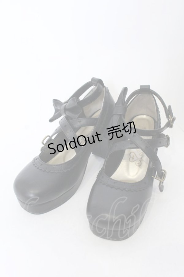 画像2: metamorphose / クロスストラップヒールシューズ S クロ O-25-04-30-036-ME-SH-IG-ZT-K003 (2)