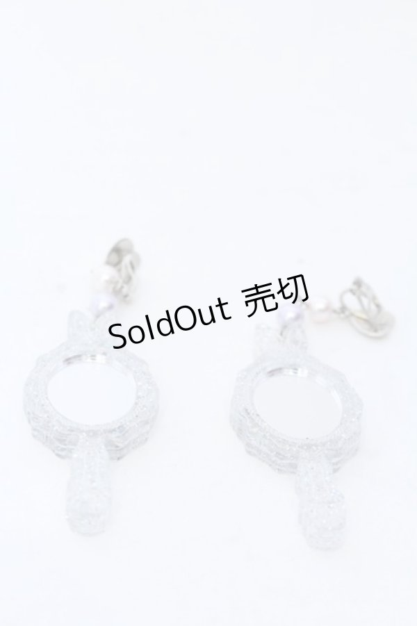 画像2: 【SALE】Angelic Pretty / Bunny Mirrorイヤリング  クリア O-25-04-30-044-AP-AC-IG-ZT208-F002 (2)