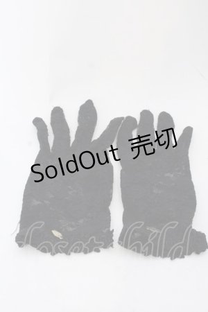 画像: 【SALE】Moi-meme-Moitie / 棺桶チャーム付レースグローブ  ブラック O-25-04-30-045-MO-ZA-IG-ZT208-F001