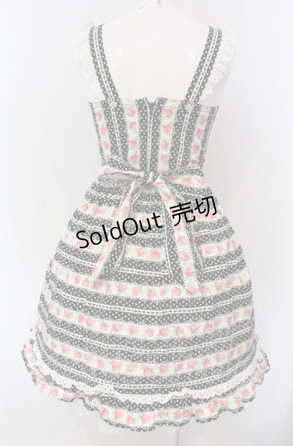 画像4: Shirley Temple / ドットいちごボーダーサンドレス 150ｃｍ クロ O-25-04-30-1036-ET-OP-OW-OS (4)