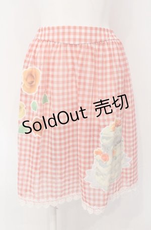 画像: Jane Marple / ケーキコラージュスカート M アカ O-25-04-30-1046-JM-SK-OW-OS
