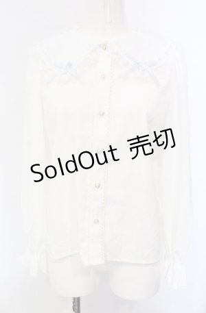 画像: majoretty / はしごレースブラウス S シロ×サックス O-25-04-30-1052-LO-BL-OW-OS