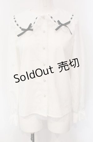 画像: majoretty / はしごレースブラウス S シロ×クロ O-25-04-30-1053-LO-BL-OW-OS