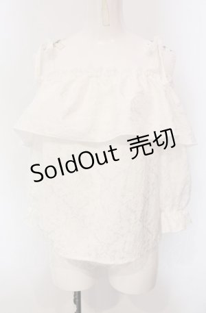 画像: Lovely Tency / ジャガードオフショルブラウス S シロ O-25-04-30-1054-LO-BL-OW-OS