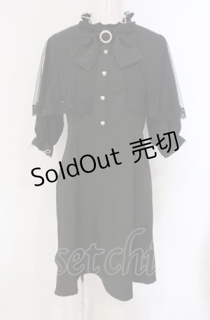 画像: Lovely Tency / 眞白ありすコラボ レースケープワンピース M クロ O-25-04-30-1061-LO-OP-OW-OS