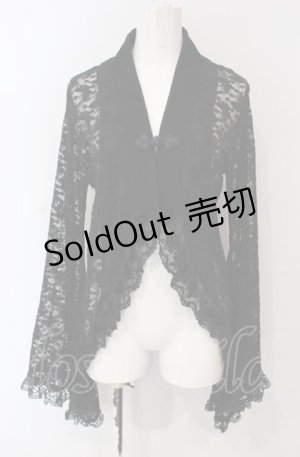 画像: gouk / 総レース着物袖カーディガン  ブラック O-25-04-30-1063-GO-TO-IG-OS