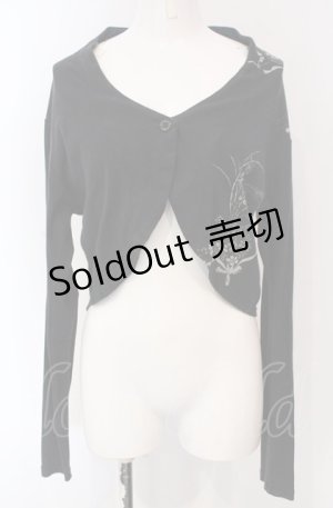 画像: gouk / プリントカットボレロ  ブラック×ブルー O-25-04-30-1067-GO-TO-IG-OS
