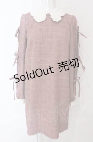 画像: WITHSUN / 袖リボンワンピース F アカ O-25-04-30-1073-LO-OP-OW-OS