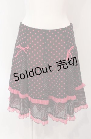 画像: MILK / ドットシフォンスカート  クロ×ピンク O-25-04-30-1076-ML-SK-OW-OS