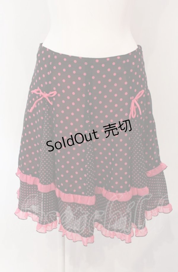 画像1: MILK / ドットシフォンスカート  クロ×ピンク O-25-04-30-1076-ML-SK-OW-OS (1)