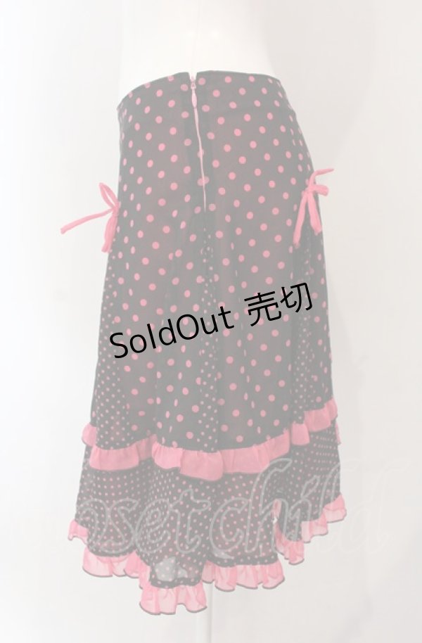 画像2: MILK / ドットシフォンスカート  クロ×ピンク O-25-04-30-1076-ML-SK-OW-OS (2)