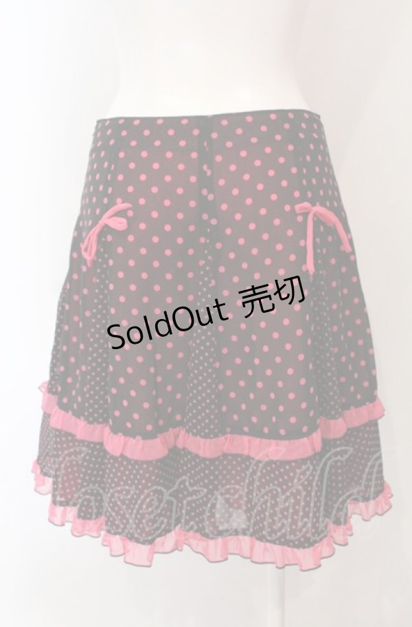 画像3: MILK / ドットシフォンスカート  クロ×ピンク O-25-04-30-1076-ML-SK-OW-OS (3)