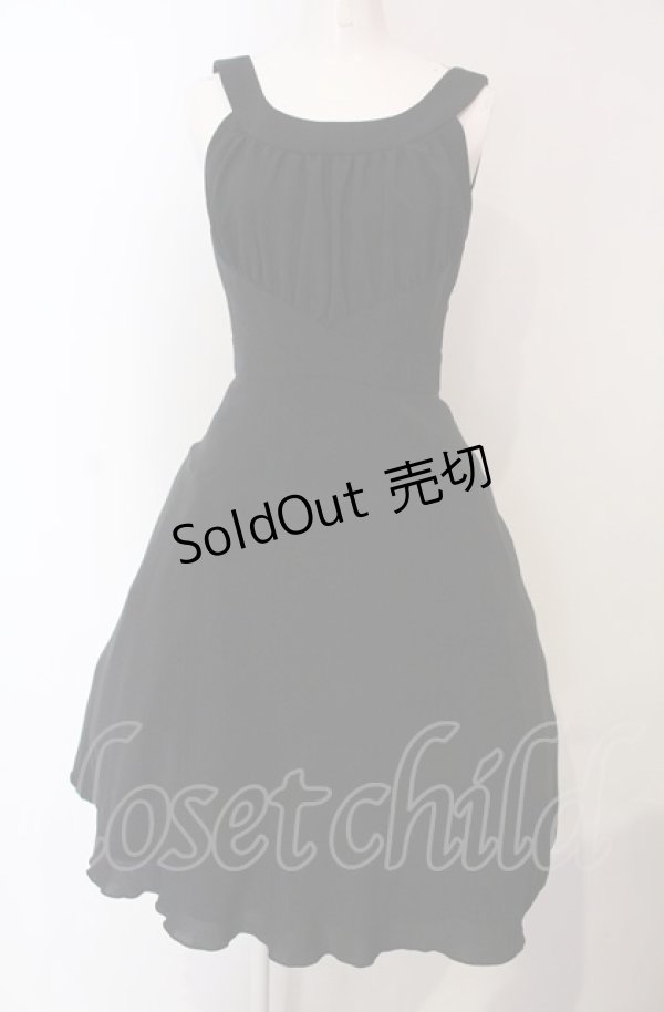 画像1: JESUS DIAMANTE / ギャザーワンピース XS クロ O-25-04-30-1089-JE-OP-OW-OS (1)