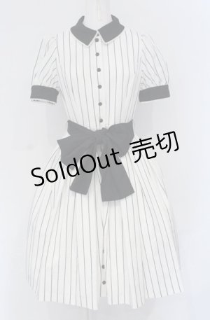 画像: Sheglit / Gardeniaパフワンピース M ホワイト×ブラック O-25-04-30-1094-EL-OP-OW-OS