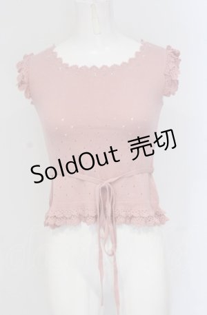 画像: Shirley Temple / ビーズ使いニットベスト 150ｃｍ ピンク O-25-04-30-1099-ET-TO-OW-OS