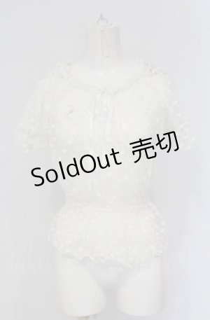 画像: Honey Cinnamon / オフショルハートチュールトップス  シロ O-25-04-30-1100-LO-TO-OW-OS