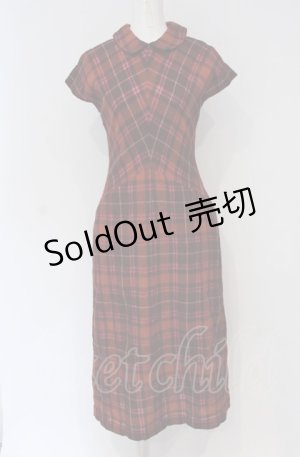 画像: Jane Marple Dans Le Salon / ラメチェックロングワンピース M オレンジ系 O-25-04-30-1108-JM-OP-OW-OS