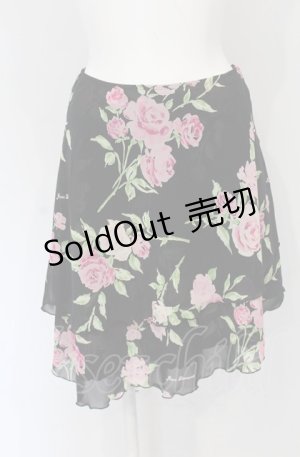 画像: JESUS DIAMANTE / シフォンスカート 38 ぼかし薔薇クロ O-25-04-30-1117-JE-SK-OW-OS