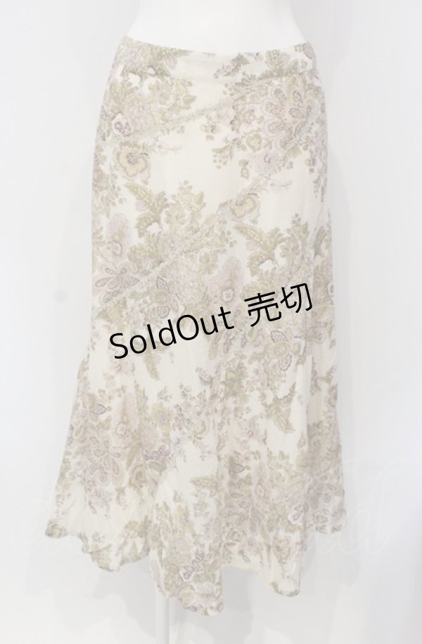 画像1: INGEBORG / フラワーペイズリーロングスカート 9 アイボリー O-25-04-30-1013-LO-SK-IG-ZT363 (1)