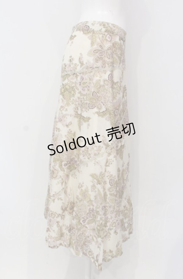 画像2: INGEBORG / フラワーペイズリーロングスカート 9 アイボリー O-25-04-30-1013-LO-SK-IG-ZT363 (2)