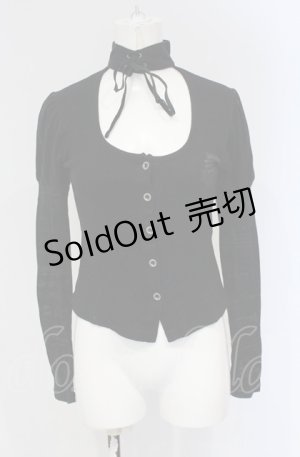 画像: h.naoto Blood / チョーカー付きカットカーディガン  ブラック O-25-04-30-1133-HN-TO-OW-OS