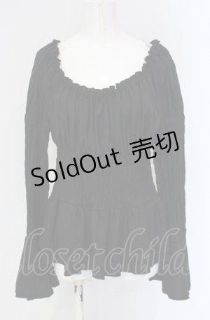 画像: Sheglit / ゴムシャーリングブラウス M クロ O-25-04-30-1140-EL-BL-OW-OS