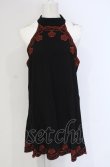 画像1: GOTHその他 / 刺繍ホルタ-トップス L クロ×オレンジ O-25-04-30-1141-EL-TO-OW-OS (1)