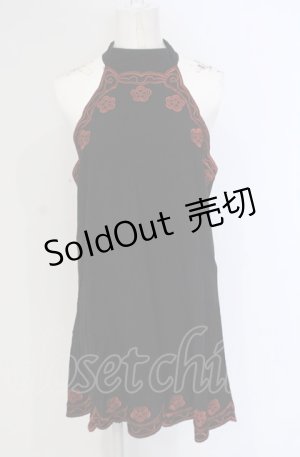 画像: GOTHその他 / 刺繍ホルタ-トップス L クロ×オレンジ O-25-04-30-1141-EL-TO-OW-OS