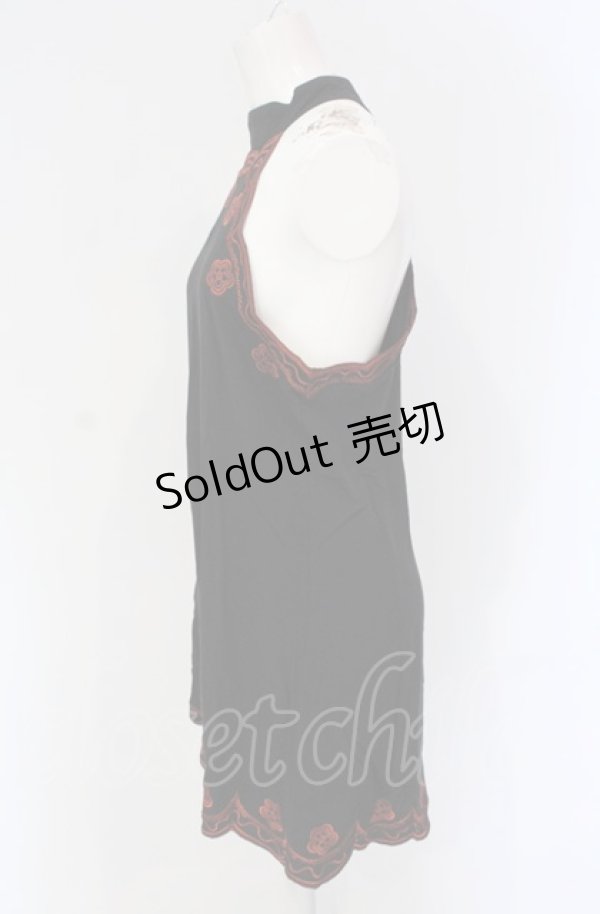 画像3: GOTHその他 / 刺繍ホルタ-トップス L クロ×オレンジ O-25-04-30-1141-EL-TO-OW-OS (3)